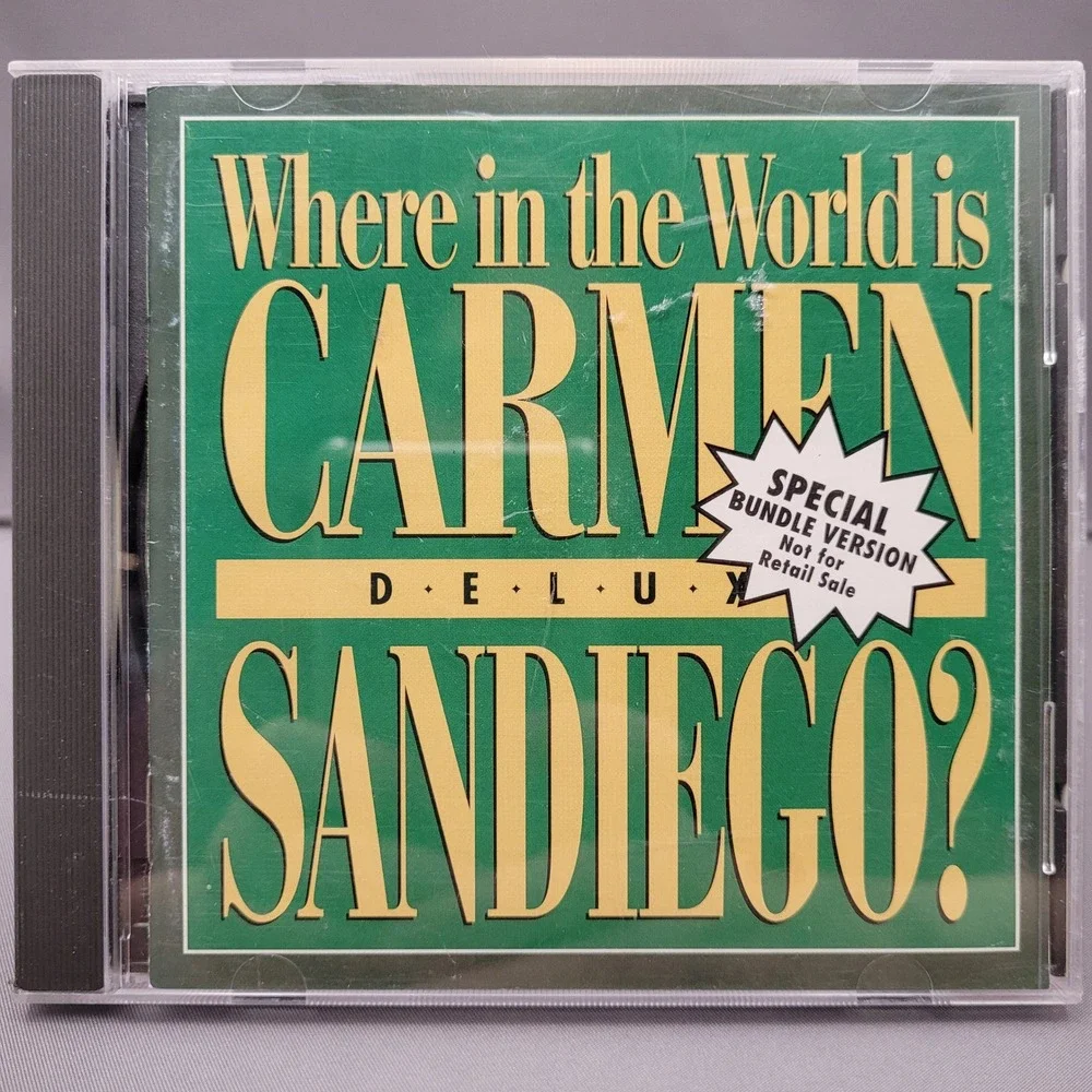 Where in the World is Carmen Sandiego? Deluxe by Broderbund (PC CD-ROM, 1992)